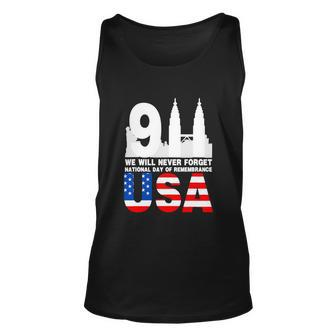 We Will Never Forget National Day Of Remembrance Patriot Graphic Design Printed Casual Daily Basic Unisex Tank Top - Thegiftio UK