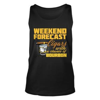 Weekend Forcast Cigars And Bourbon Tshirt Unisex Tank Top - Monsterry DE