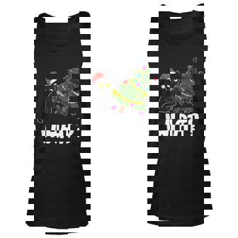 What Bad Cat Knocking Over Christmas Tree Unisex Tank Top - Thegiftio