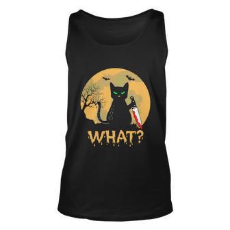 What Cat Funny Halloween Quote V3 Unisex Tank Top - Thegiftio UK