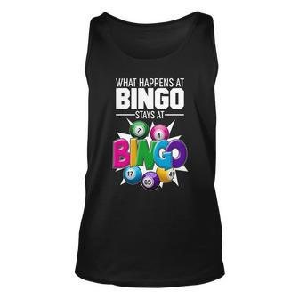 What Happens At Bingo Stays At Bingo Tshirt Unisex Tank Top - Monsterry