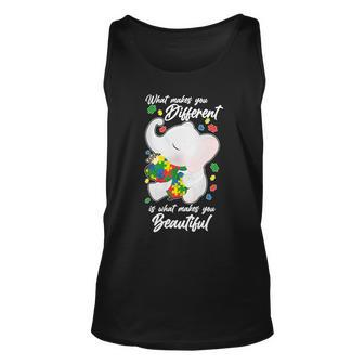 What Makes You Different Is What Makes You Beautiful Autism Unisex Tank Top - Thegiftio UK