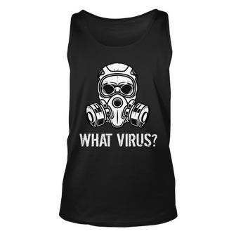 What Virus Funny Gas Mask Unisex Tank Top - Monsterry