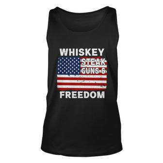 Whiskey Steak Guns And Freedom Us Graphic Plus Size Shirt For Men Women Family Unisex Tank Top - Monsterry AU