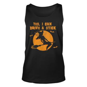Why Yes I Can Drive A Stick Cute Halloween Witch Funny Unisex Tank Top - Seseable