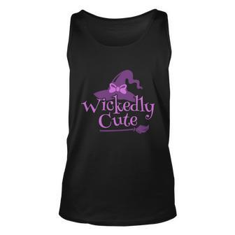 Wickedly Cute Witch Hat Halloween Quote Unisex Tank Top - Monsterry CA