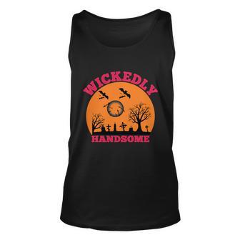 Wickedly Handsome Funny Halloween Quote Unisex Tank Top - Monsterry CA