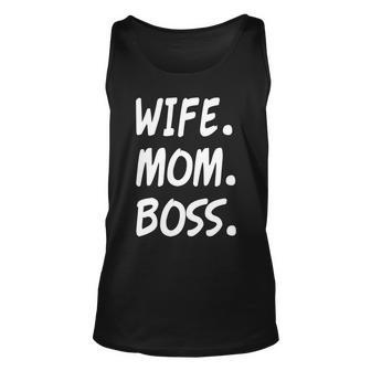 Wife Mom Boss Mommy Is The Boss Unisex Tank Top - Thegiftio UK
