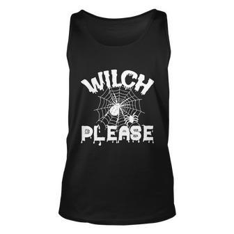 Wilch Please Spider Web Halloween Quote Graphic Design Printed Casual Daily Basic Unisex Tank Top - Thegiftio UK