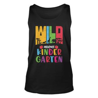 Wild About Kindergarten Funny Zoo Back To School First Day Of School Unisex Tank Top - Monsterry