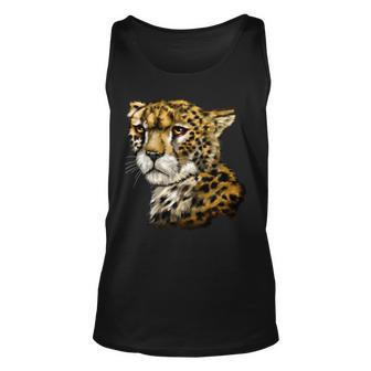 Wildlife - Big Face Cheetah Portrait Unisex Tank Top - Monsterry AU