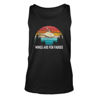Wings Are For Fairies Funny Helicopter Pilot Retro Vintage Unisex Tank Top | Mazezy