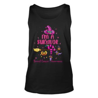 Witch I’M Survivor Breast Cancer Pink Ribbon Halloween Women Unisex Tank Top - Seseable