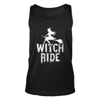 Witch Ride Funny Halloween Quote Unisex Tank Top - Monsterry