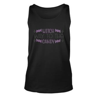 Witch Way To The Candy Halloween Quote V4 Unisex Tank Top - Monsterry