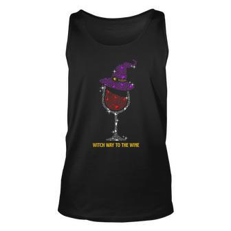 Witch Way To The Wine Booze Wine Glass Halloween Party Unisex Tank Top - Seseable
