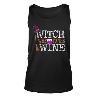 Witch Way To The Wine Funny Costume Lover Drinking Wine Men Women Tank Top Graphic Print Unisex - Thegiftio UK