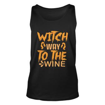 Witch Way To The Wine Halloween Quote Unisex Tank Top - Monsterry DE