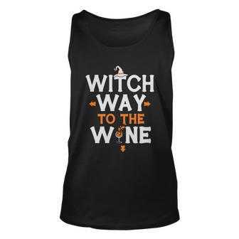 Witch Way To The Wine Halloween Quote V3 Unisex Tank Top - Monsterry DE