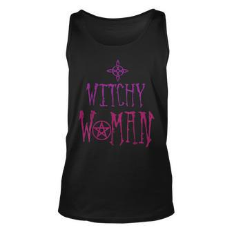 Witchy Woman Witch Witchcraft Magic Spells On Halloween Unisex Tank Top - Seseable
