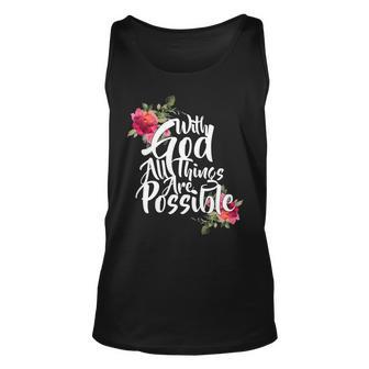 With God All Things Possible Tshirt Unisex Tank Top - Monsterry DE