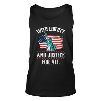With Liberty And Justice For All Plus Size Shirt For Men Women Family Unisex Unisex Tank Top - Monsterry