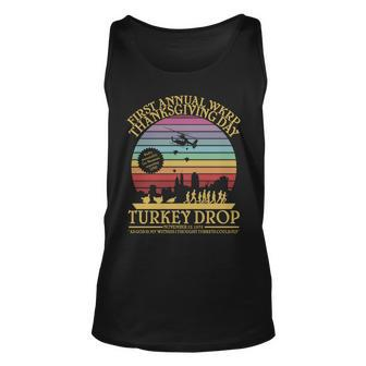Wkrp Thanksgiving Turkey Drop Funny Retro Tshirt Unisex Tank Top - Monsterry CA