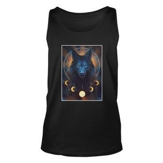 Wolf Dream Catcher Moon Phases Tshirt Unisex Tank Top - Monsterry UK