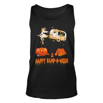 Womans Happy Camp O Ween Witches Camping Halloween T Shirt Men Women Tank Top Graphic Print Unisex - Thegiftio UK