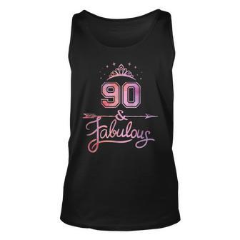 Women 90 Years Old And Fabulous Happy 90Th Birthday Unisex Tank Top - Seseable