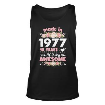 Womens 45 Years Old Gifts 45Th Birthday Born In 1977 Women Girls Unisex Tank Top - Seseable