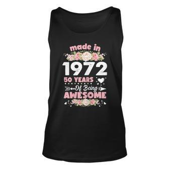 Womens 50 Years Old Gifts 50Th Birthday Born In 1972 Women Girls Unisex Tank Top - Seseable