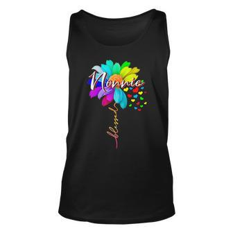 Womens Blessed Nonnie Flower Funny Nonnie Flower Mothers Day Gift Men Women Tank Top Graphic Print Unisex - Thegiftio UK
