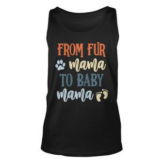 Womens From Fur Mama To Baby Mama Pregnant Cat Lover New Mom Mother V2 Unisex Tank Top - Seseable