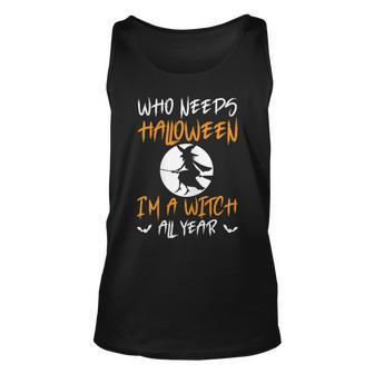 Womens Funny Saying Witch With Witch Broom For Halloween Fans Men Women Tank Top Graphic Print Unisex - Thegiftio UK