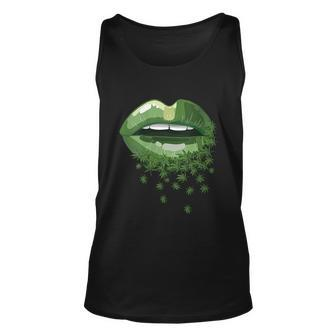 Womens Funny Sexy Lips 420 Cannabis Marijuana Weed Gifts Picture Graphic Design Printed Casual Daily Basic Unisex Tank Top - Thegiftio UK