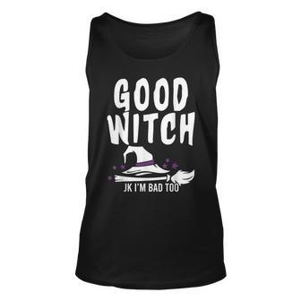 Womens Good Witch Just Kidding Halloween Funny Costume V2 Unisex Tank Top - Seseable