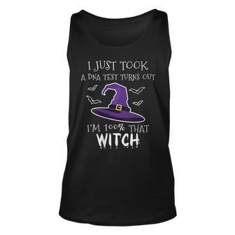 Womens I Just Took A Dna Test Womens Halloween Witch Unisex Tank Top - Seseable