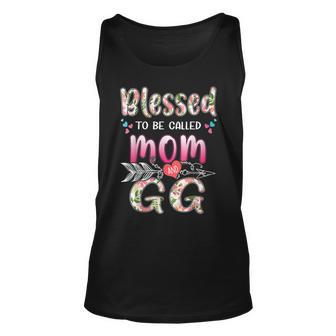 Womens Mothers Day Blessed To Be Called Mom And Gg Floral Men Women Tank Top Graphic Print Unisex - Thegiftio UK
