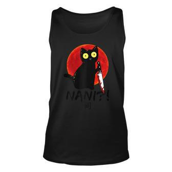 Womens Nani What Red Moon Black Cat Omae Wa Meme Kitten Gift V2 Unisex Tank Top - Seseable