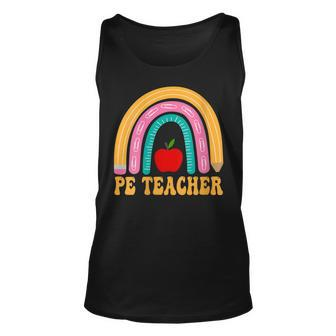 Womens Pe Teacher Rainbow Pencil Women Back To School Appreciation Unisex Tank Top - Thegiftio UK