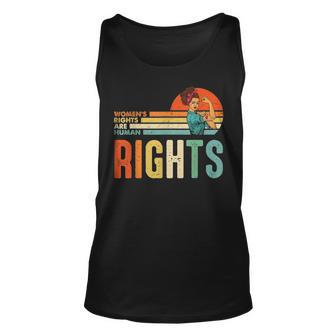 Womens Rights Are Human Rights Feminist Pro Choice Vintage Unisex Tank Top - Seseable