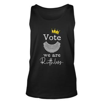 Womens Rights Vote Were Ruthless Rbg Pro Choice Unisex Tank Top - Monsterry