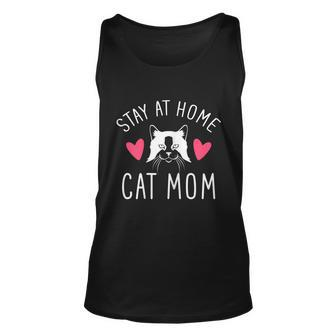 Womens Stay At Home Cat Mom Cute Cat Lover Graphic Design Printed Casual Daily Basic Unisex Tank Top - Thegiftio UK