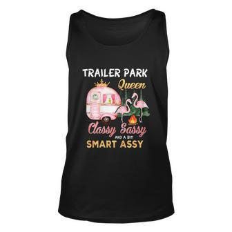 Womens Trailer Park Queen Classy Sassy A Bit Smart Assy Graphic Design Printed Casual Daily Basic Unisex Tank Top - Thegiftio UK