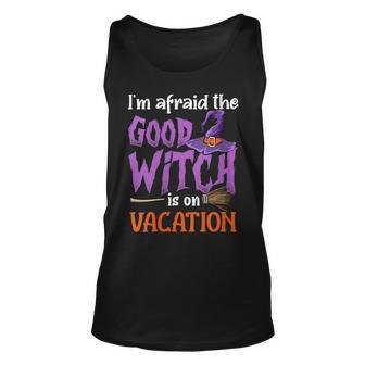 Womens Witch Funny Halloween Broomstick Bad Witch Unisex Tank Top - Seseable