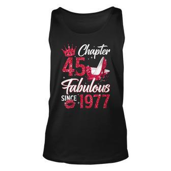 Womens Womens Chapter 45 Fabulous Since 1977 45Th Birthday Queen Unisex Tank Top - Seseable