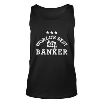 Worlds Best Banker Gift Graphic Design Printed Casual Daily Basic Unisex Tank Top - Thegiftio UK