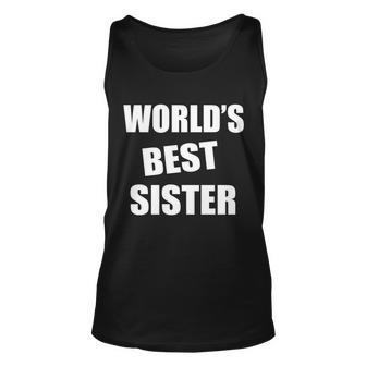 Worlds Best Sister Graphic Design Printed Casual Daily Basic Unisex Tank Top - Thegiftio UK