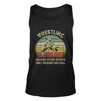 Wrestling Because Other Sports Only Require One Ball V3 Unisex Tank Top - Thegiftio UK